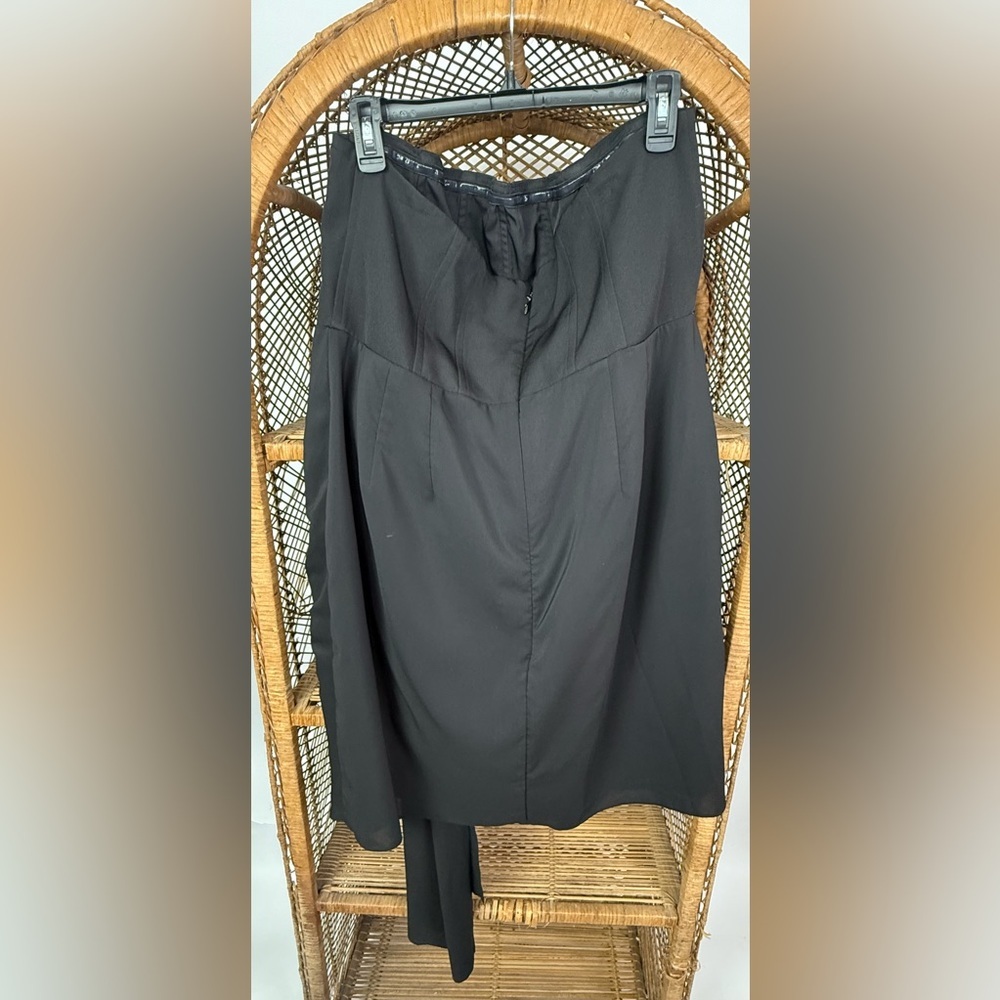 ELOQUII Strapless Black Rosette Side Train Cocktail Dress Size 16 EUC - Picture 5 of 6
